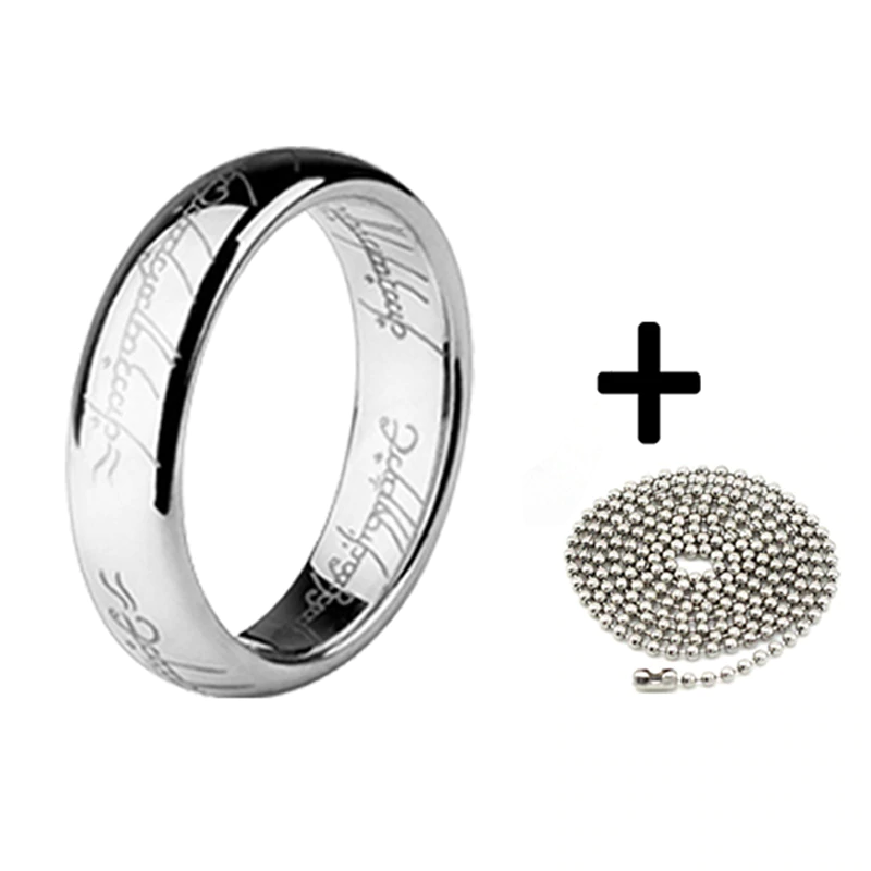 (1 шт./лот) 100% 316l обручальное кольцо из нержавеющей стали, титановое кольцо для женщин и мужчин, серебряная цепочка, модные ювелирные изделия, опт и розница
