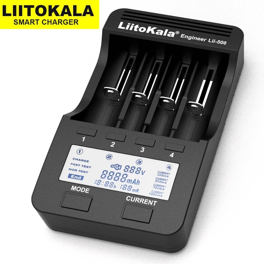 Liitokala Lii-500 100 202 402 300 1,2 V AA AAA NiMH литиевая батарея Зарядное устройство ЖК-дисплей 3,7 V 18650 18350 16340 10440 14500 26650 20170