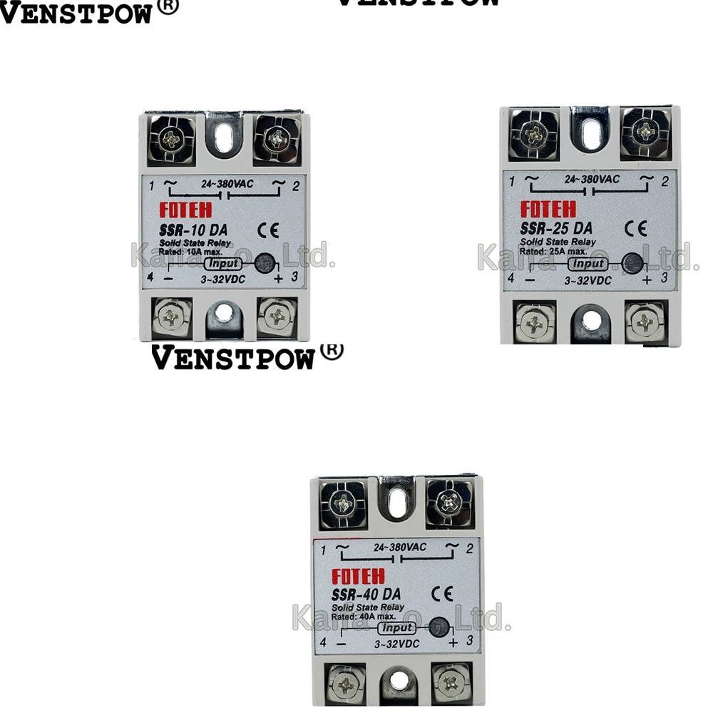 1 шт. твердотельные реле SSR-25DA 25A SSR-10DA SSR-25DA SSR-40DA 5-24VDC до 24-380 В AC ССР 25DA, 6-20mA