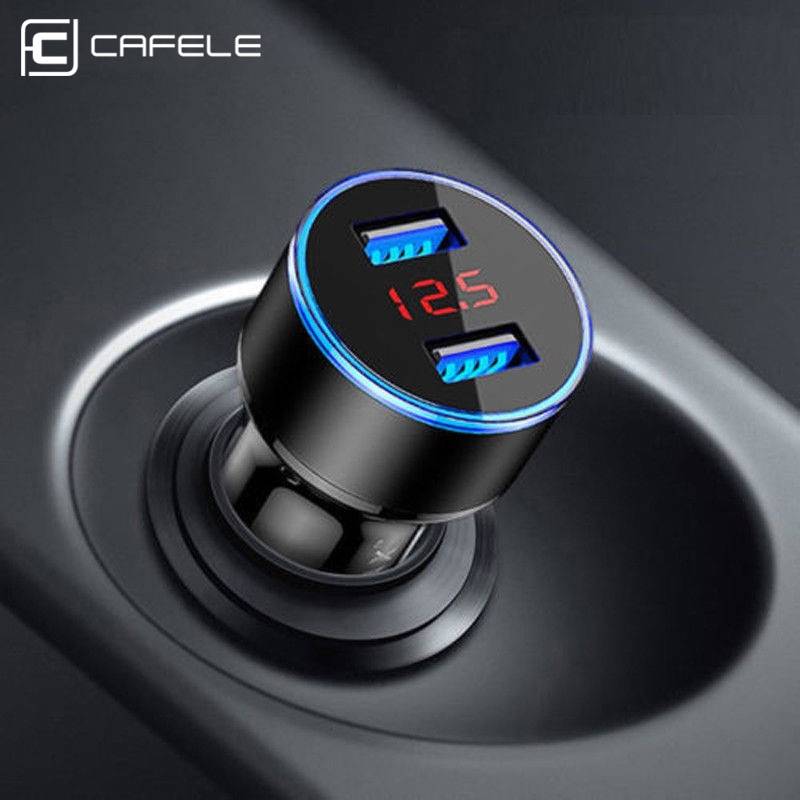 CAFELE светодио дный Dual USB Автомобильное зарядное устройство выход 3.1A Быстрая зарядка мобильный телефон дорожный адаптер прикуриватель DC 12-В 24 В Автомобильное зарядное устройство