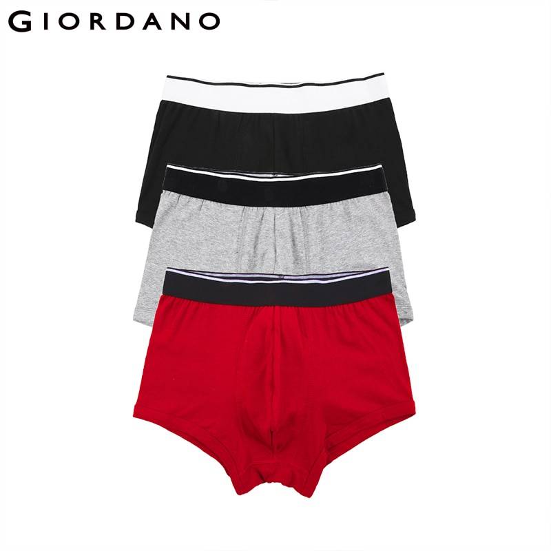 Giordano трусы мужские три пары трусов из эластичного хлопкового трикотажа мужские стринги талия на резинке спереди на подкладке