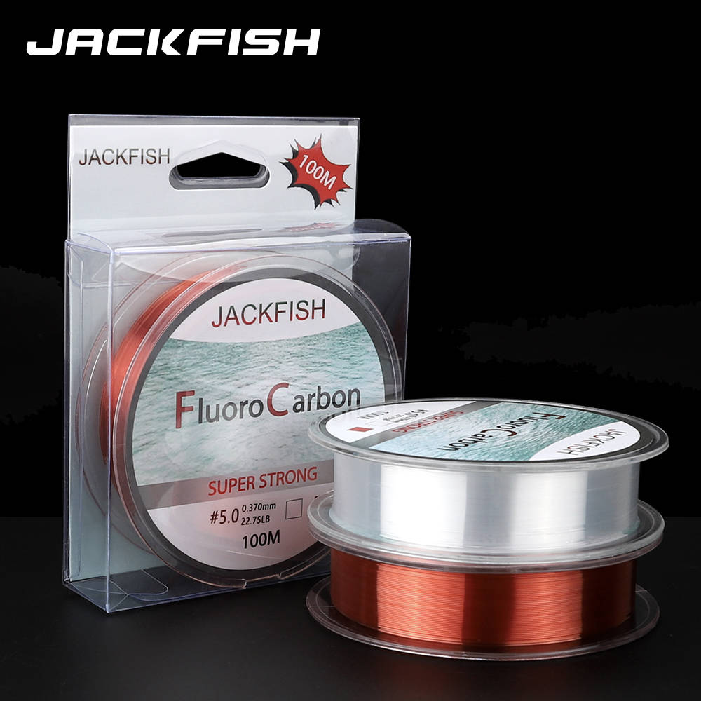 JACKFISH 100 м фторуглеродная рыболовная леска 5-30LB супер сильный бренд Leader line clear fly рыболовная леска pesca