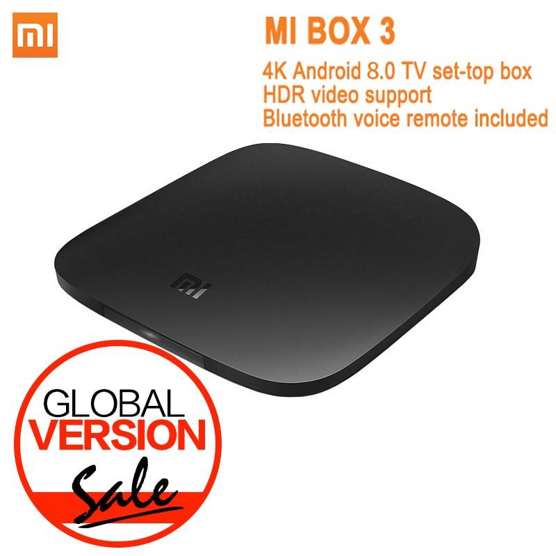 Глобальная версия Xiaomi Mi tv Box 3 Android 8,0 4 К к 8 ГБ HD WiFi Bluetooth многоязычный Youtube DTS Dolby IP tv Smart Media Player
