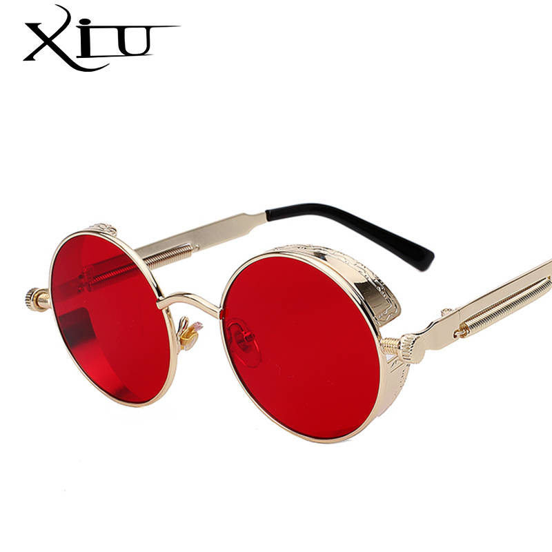 Круглые металлические солнцезащитные очки стимпанк Для мужчин Для женщин модные очки Брендовая дизайнерская обувь ретро Винтаж солнцезащитные очки UV400