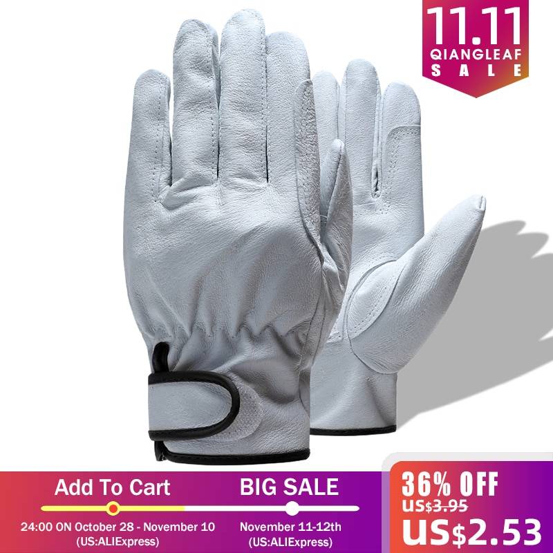 QIANGLEAF бренд Бесплатная доставка Горячая Распродажа защитные мужские рабочие перчатки d-класса из тонкой кожи безопасные уличные рабочие перчатки оптовая продажа 527
