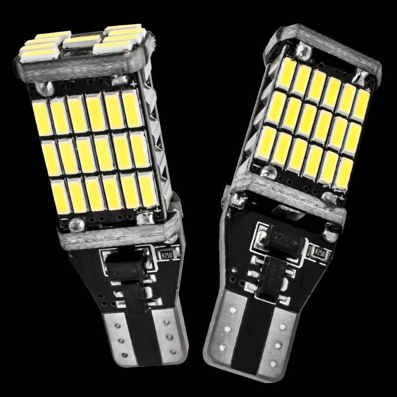 2 шт. T15 921 W16W 45 SMD 4014 светодиодная Автомобильная Дополнительная лампа CANBUS без ошибок задние фары Автомобильные дневные ходовые огни белый DC 12V 2X