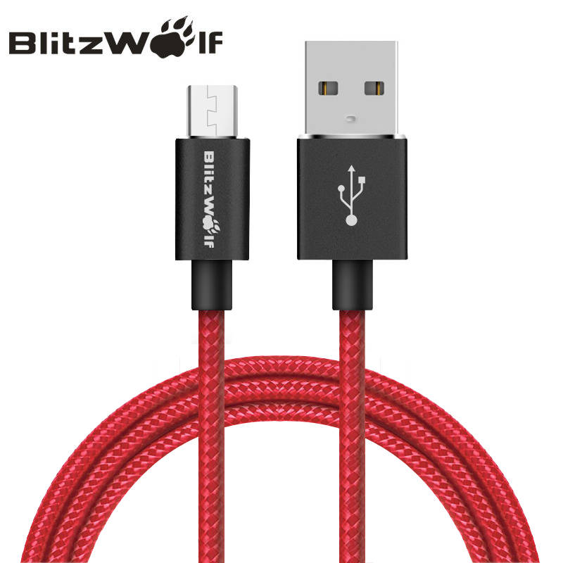 Blitzwolf 2.4a Micro USB кабель 1 м 1.8 м 2.5 м Micro USB кабель для передачи данных Универсальный телефона Android Зарядное устройство кабель для Samsung для Xiaomi