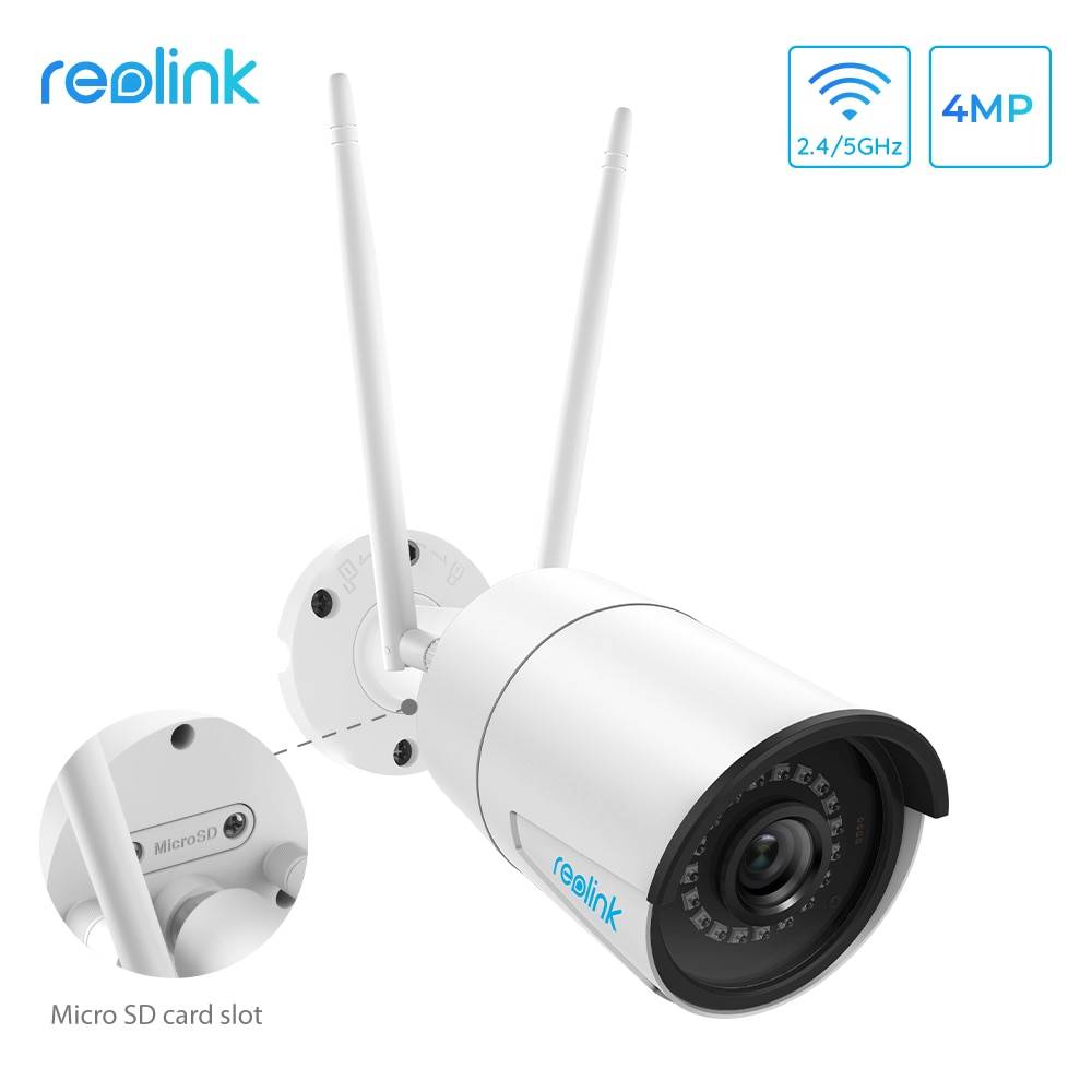 Reolink Wi-Fi Камера 4MP 2.4 г/5 г HD IP Камеры со Слотом SD Карты Беспроводное Уличное Водонепроницаемое Видеонаблюдение Безопасности RLC-410W