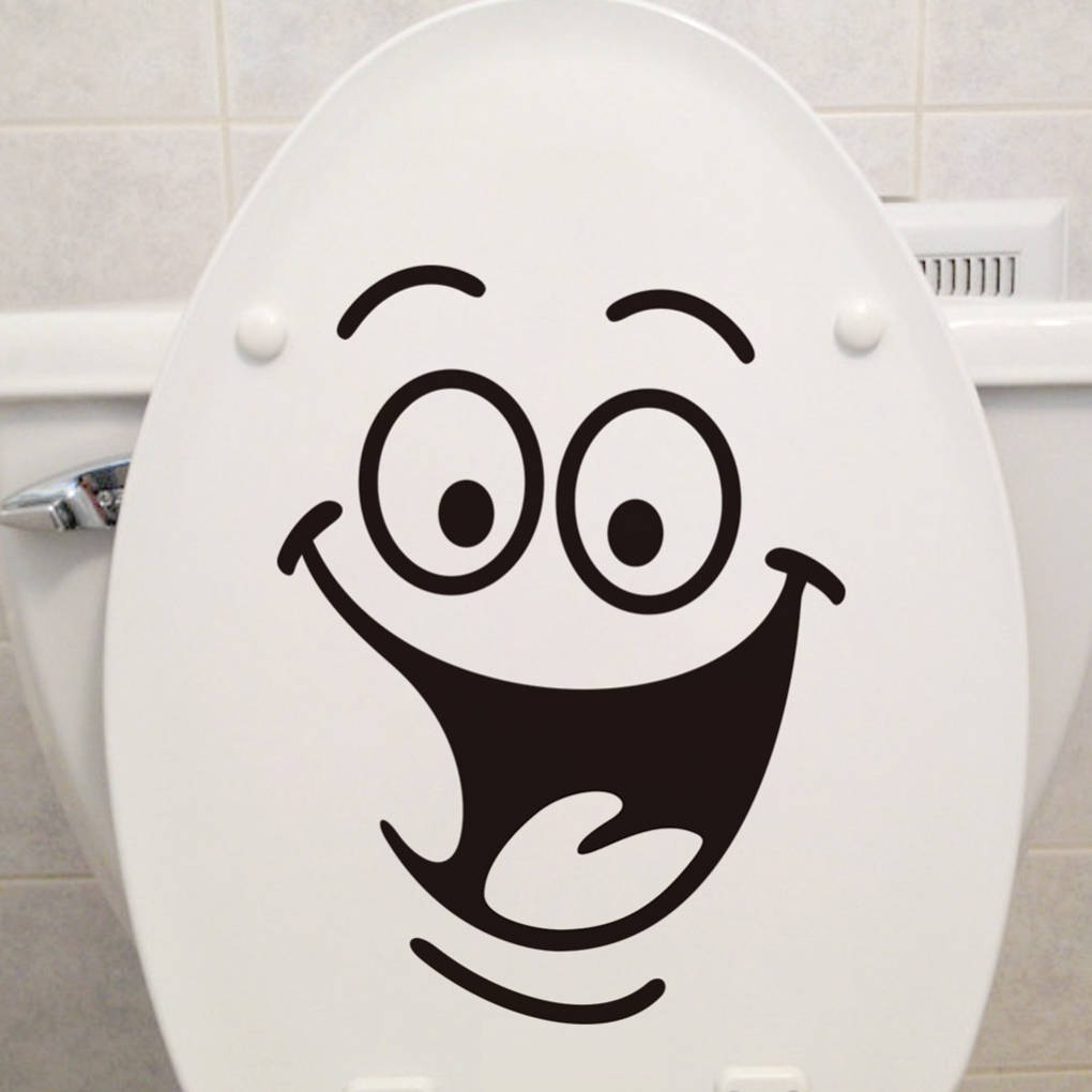 DIY домашний Декор Съемный улыбающееся лицо забавная ванная комната сиденье для унитаза художественная Наклейка на стену
