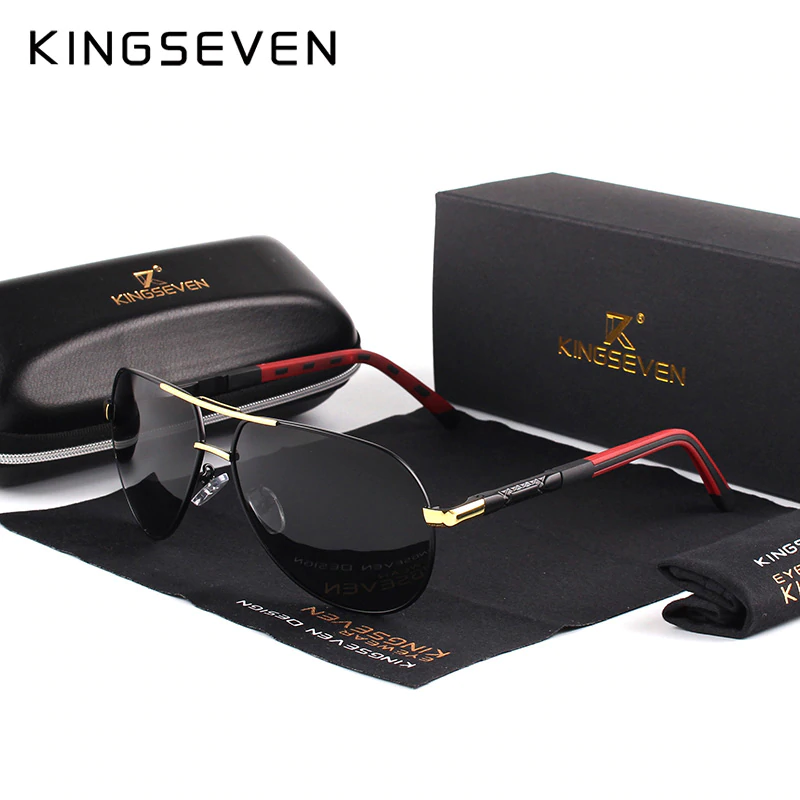KINGSEVEN Мужские Винтажные алюминиевые поляризованные солнцезащитные очки, классические брендовые солнцезащитные очки с покрытием, линзы для вождения, очки для мужчин/женщин и мужчин