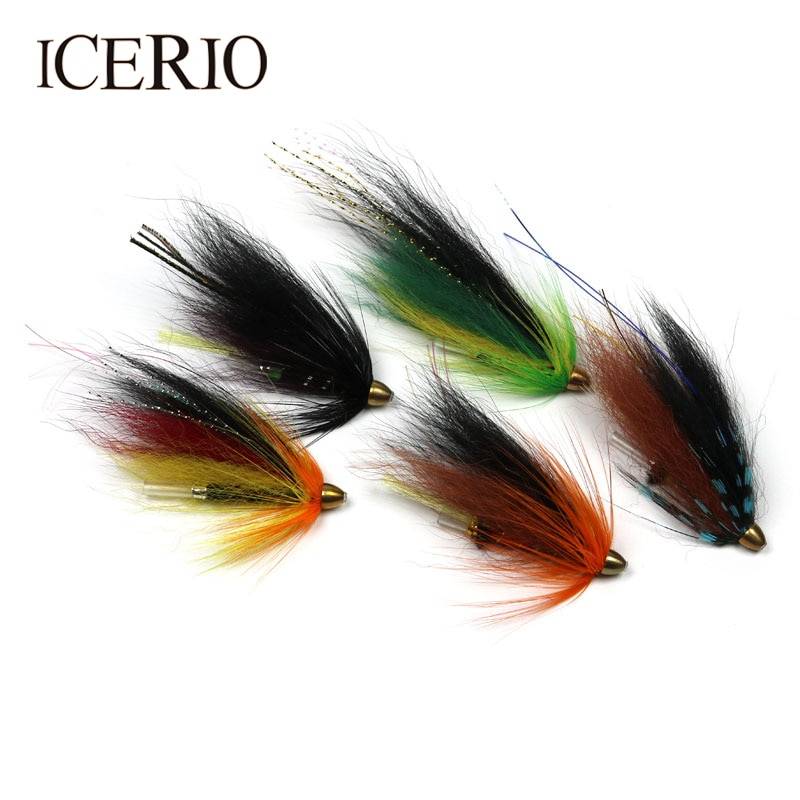 ICERIO 10 шт. Conehead трубки стример Мухи Для лососевой форели и Steelhead Fly рыболовные приманки