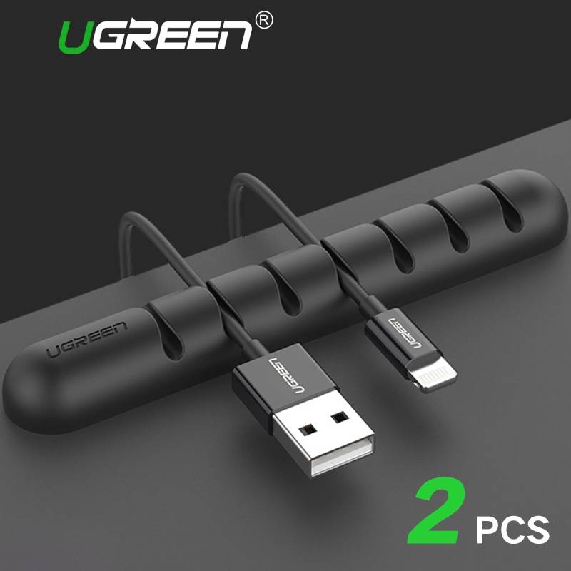 Ugreen Кабельный организатор силиконовый usb-кабель намотки гибкий кабель управление кабель с зажимами держатель для мышь наушники