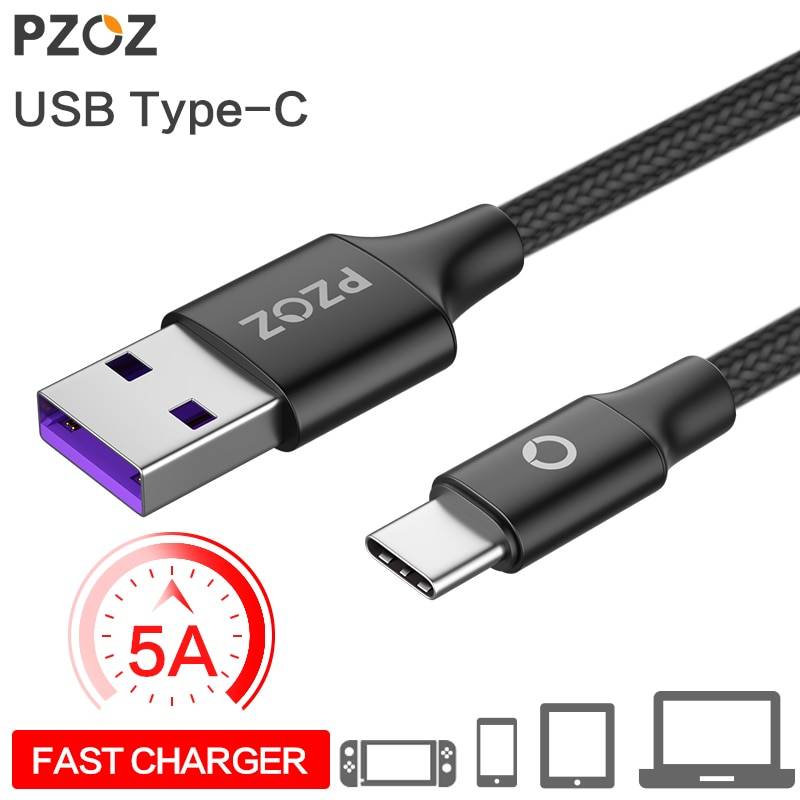 PZOZ 5A Тип usb C быстрой зарядки Тип-C USB C для коммутатора Xiaomi huawei P10 P9 Коврики 9 зарядное устройство адаптер USB-C шнура синхронизации данных