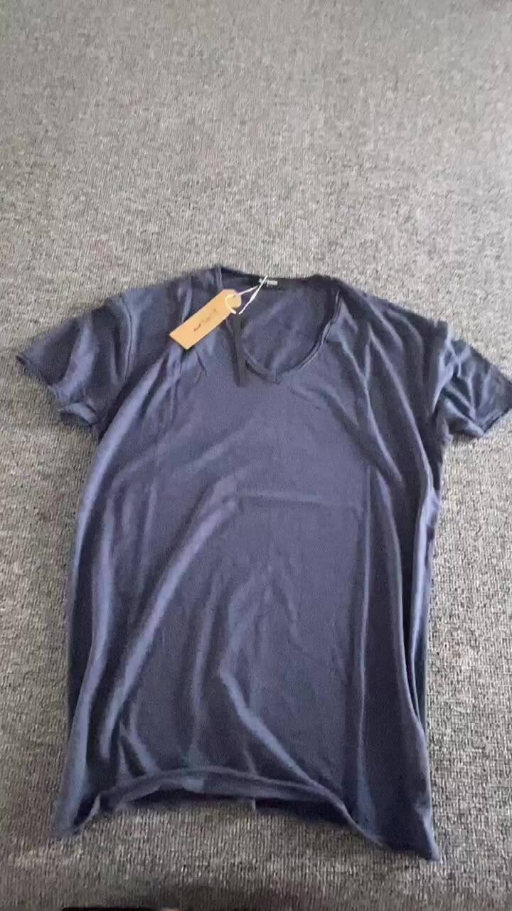 Мужская футболка GustOmerD, из чистого хлопка, с V-образным вырезом, с коротким рукавом