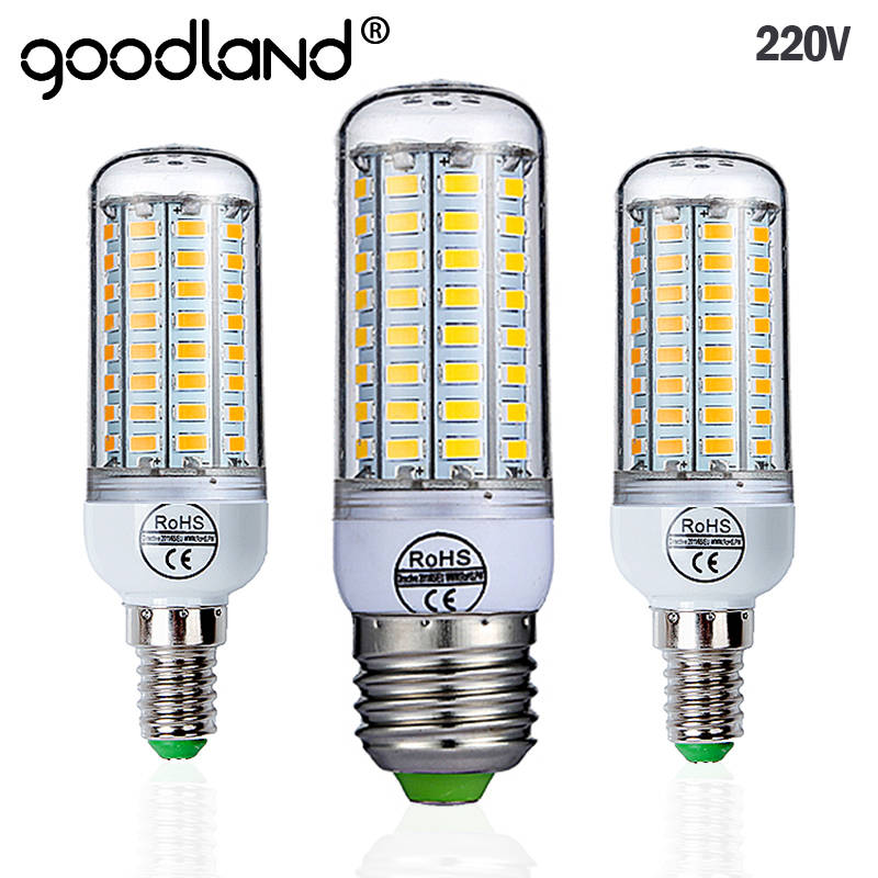 Goodland E27 светодиодный светильник 220 V SMD 5730 E14 светодиодный свет 24 36 48 56 69 72 светодиодные лампы «Кукуруза» лампы, люстры для светодиодное освещение для дома лампы