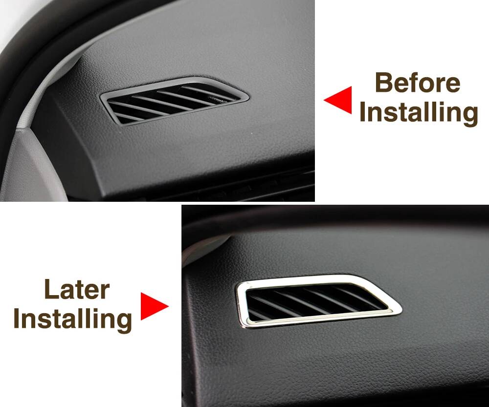 Вентиляционная накладка на приборную панель, наклейка из нержавеющей стали, рамка, автоаксессуары, 2 шт./компл., для skoda octavia a7 2015, Стайлинг автомобиля