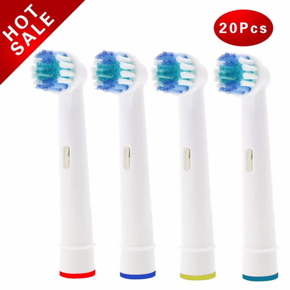 Насадки для электрической зубной щетки Oral-B, 20 шт., подходят для моделей Advance Power/Pro Health/Triumph/3D Excel/Vitality Precision Clean