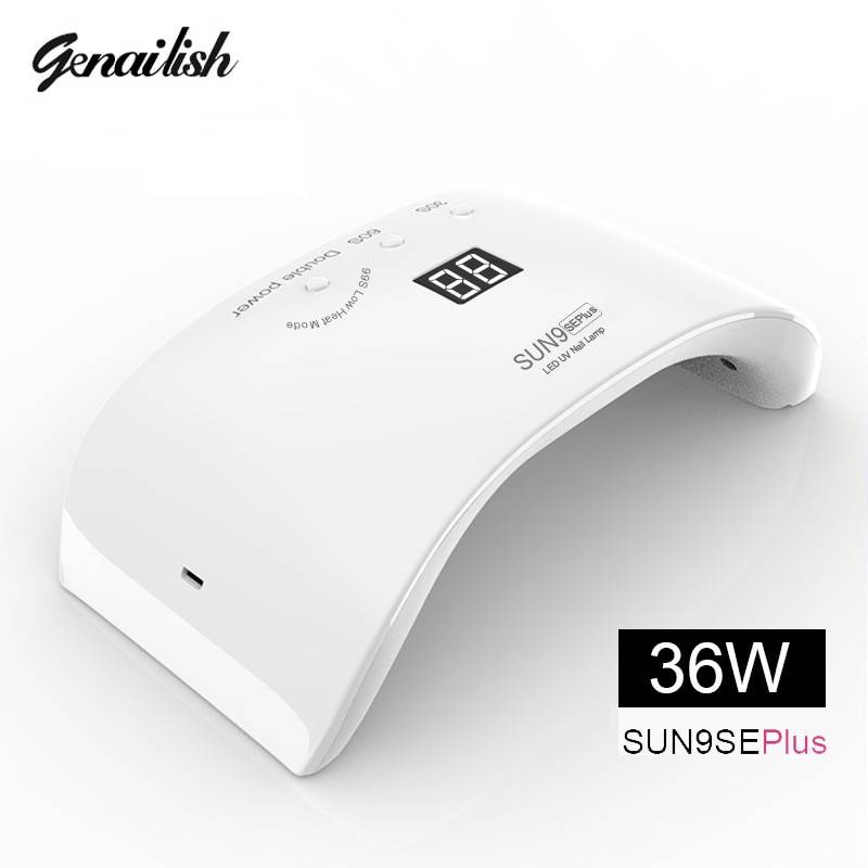 Genailish SUN9SEPLUS 36 Вт УФ-лампа светодиодный лампы для ногтей Сушилка для ногтей двойная мощность ногтевые лампы для ногтей УФ-гели для ногтей USB зарядка инструменты для дизайна ногтей