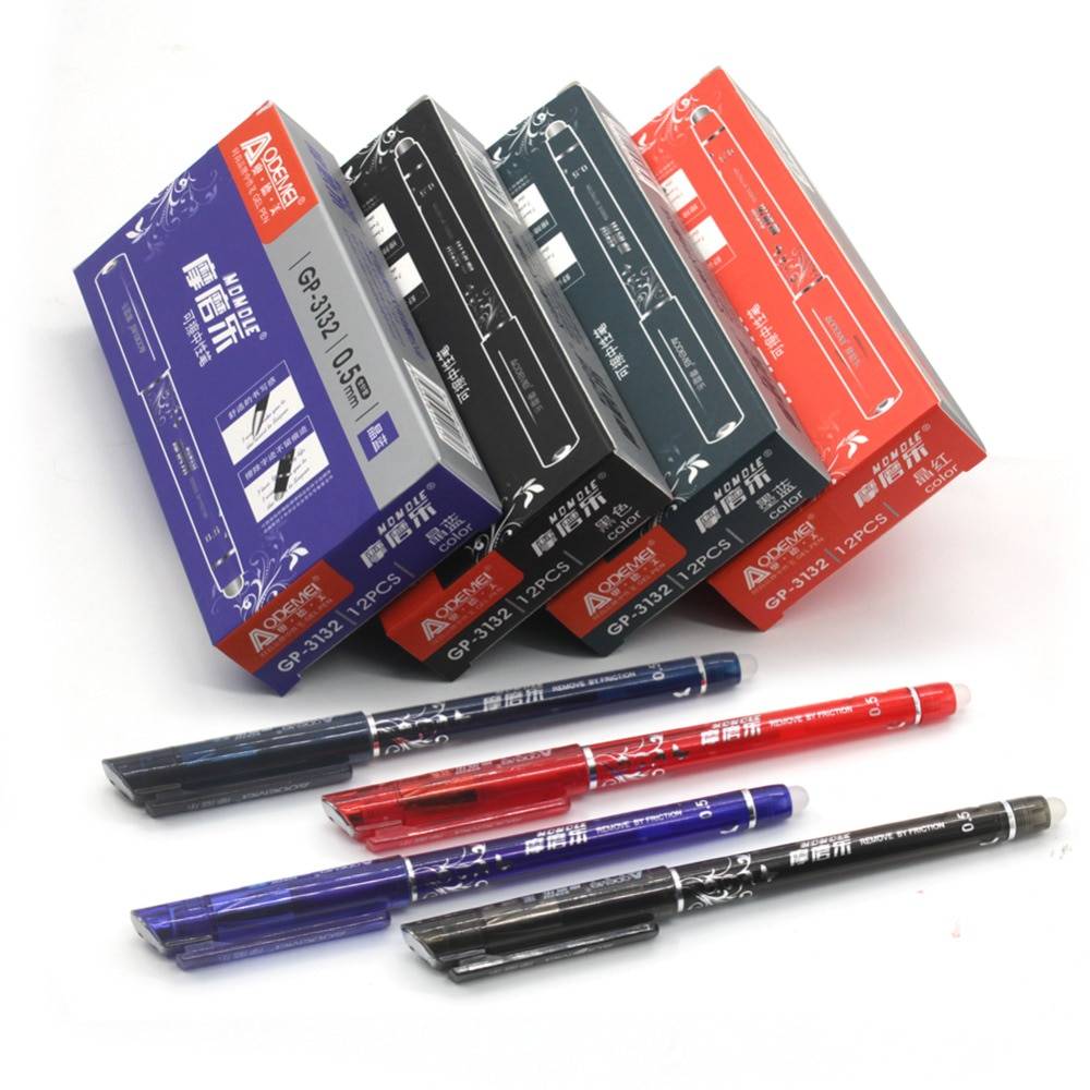 12 шт./упак. стираемые чернилами 0.5 мм гелевая ручка 4 цвета доступны для детей подарок бесплатная доставка