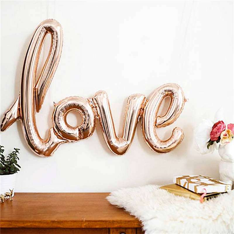 LOVE Letter Balloons Wedding Decorative Aluminum Film Foil Balloon for Weddings Arrangement Party Events Decoration Supplies