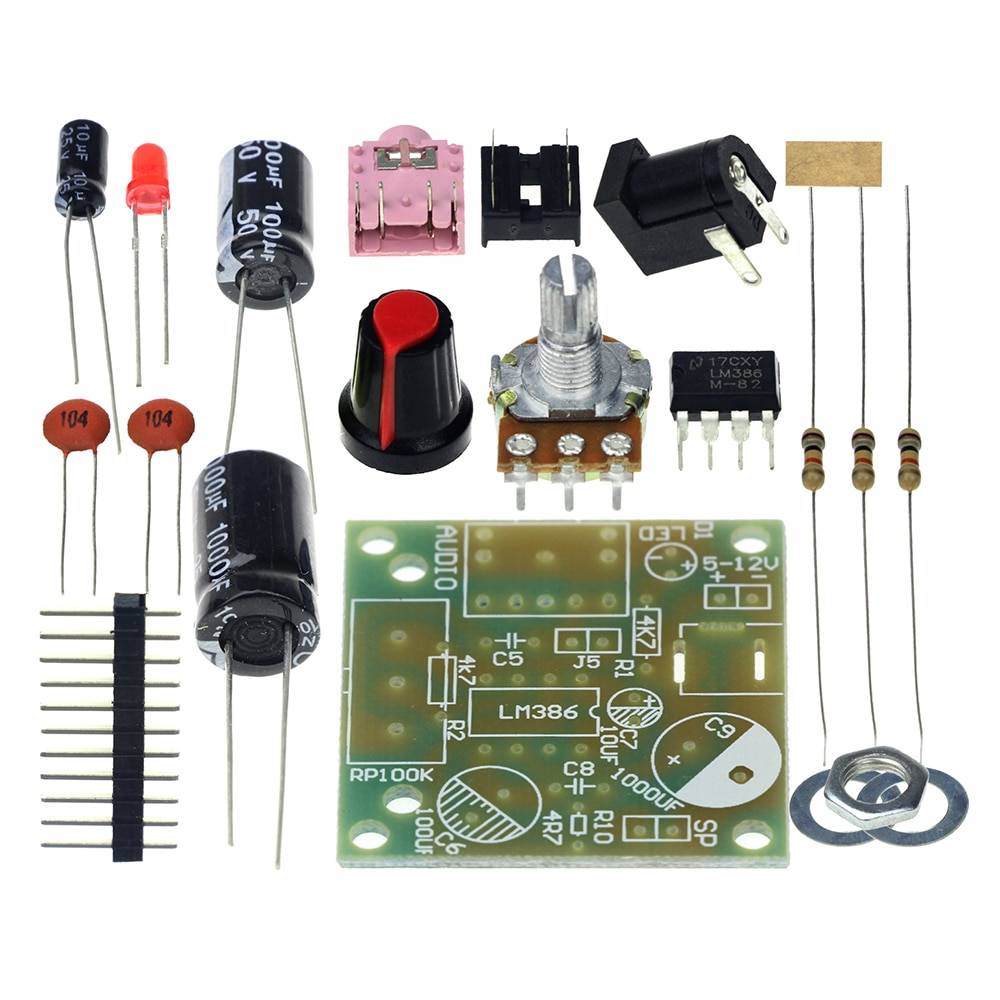 Умные Электронные DIY Kit LM386 супер мини-аудио усилитель DIY Kit Набор Trousse LM386 модуль усилителя доска 3,5 мм 3-12 V