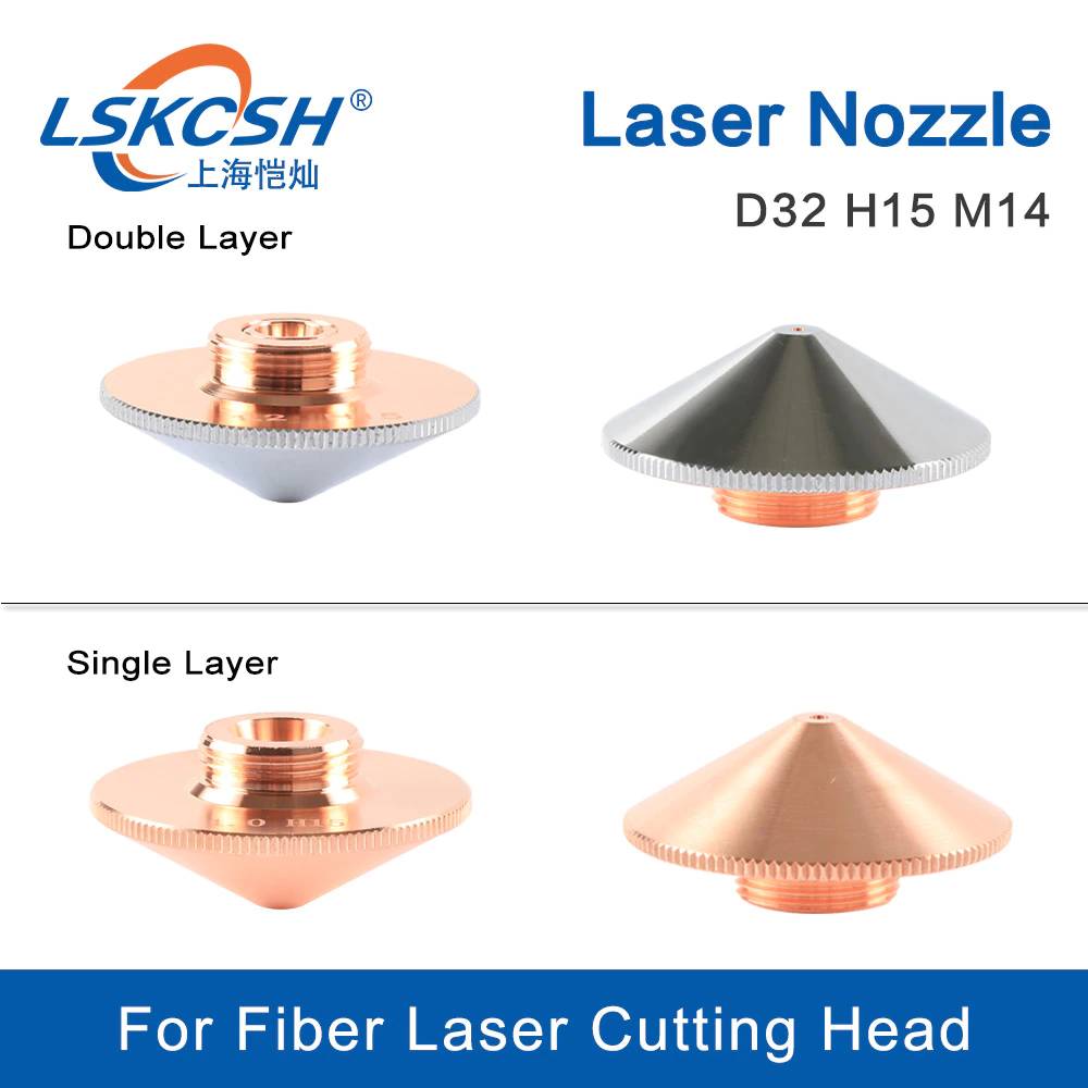LSKCSH Laser Nozzle Single Layer /Double Layers  Dia.32mm Caliber 0.8 - 5.0mm for  Raytools Fiber  Laser conusmables wholesale