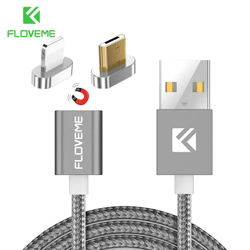 Floveme 2 Разъёмы Магнитный кабель для iPhone 6 7 8 плюс 5S Micro USB кабель магнит Зарядное устройство зарядки для Samsung S5 S6 S7 край айфон 8 usb кабель зарядное устройство для телефона магнитная зарядка