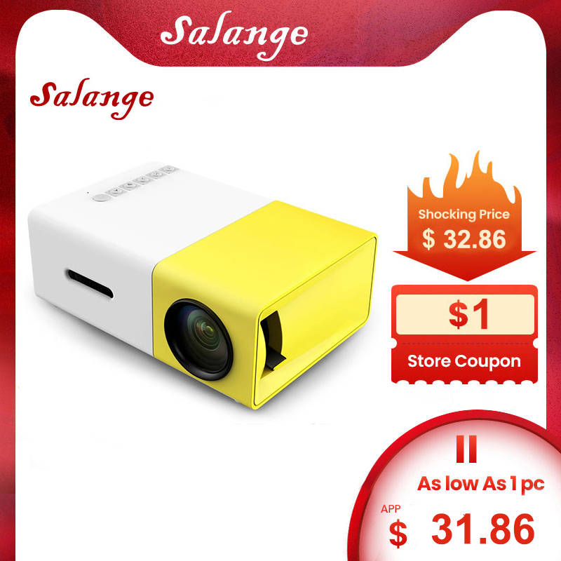 Salange YG300 светодиодный проектор 600 люмен 3,5 мм аудио 320x240 пикселей YG-300 HDMI USB Мини проектор домашний медиаплеер