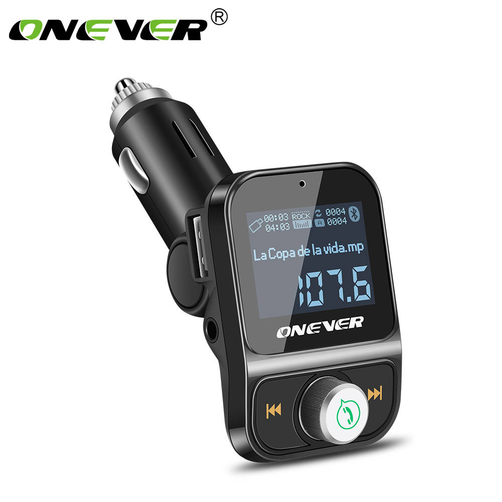 ONEVER fm-передатчик Беспроводной Bluetooth fm-модулятор громкой связи car kit ЖК-дисплей Радио аудио Автомобильный MP3-плеер 3.5 мм Aux Adatper FLAC