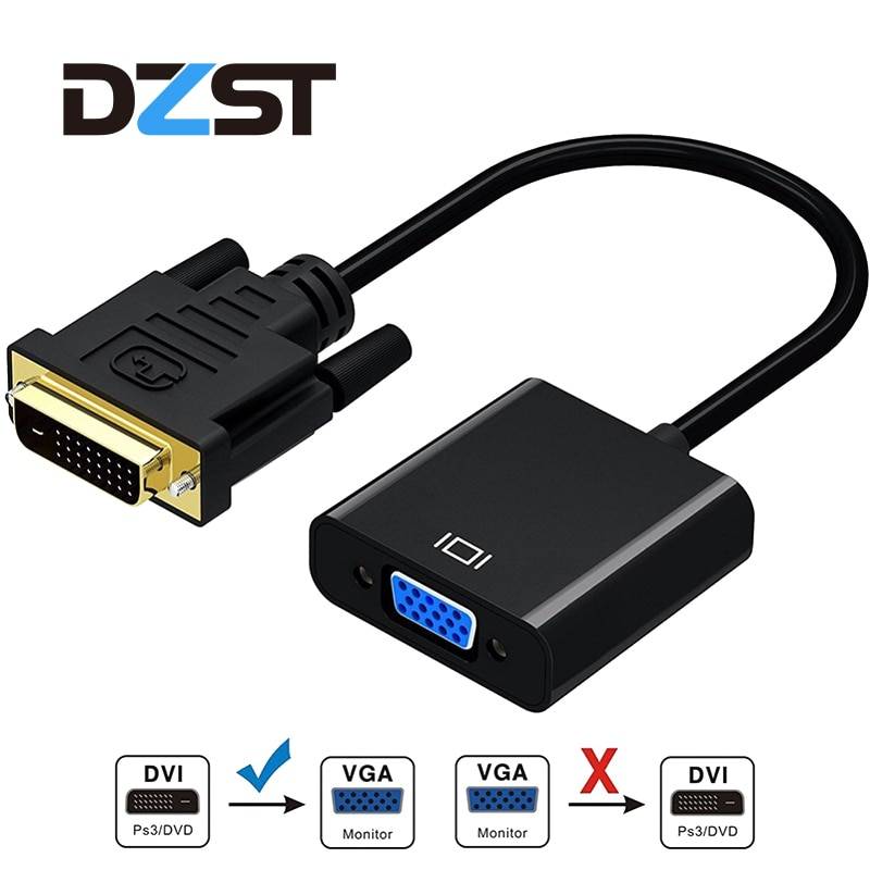 Dzlst DVI мужчин и женщин VGA видео конвертер адаптер DVI 24 + 1 25 Pin DVI-D VGA Кабель-адаптер для ТВ PS3 PS4 PC Дисплей 1080 P