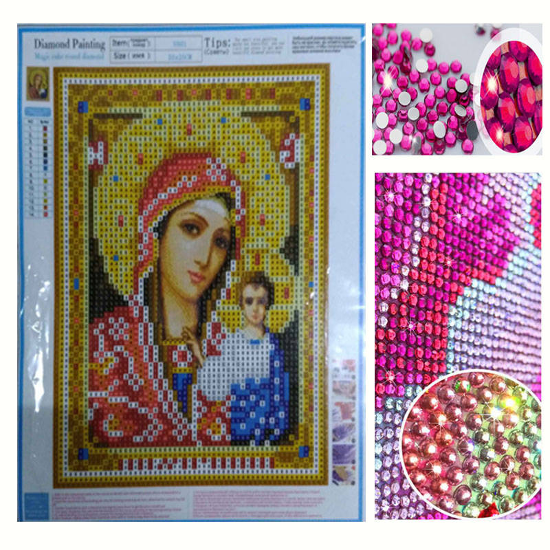 Подарок на Новый год DIY 5D Алмазная вышивка Религия иконы хрустальными бриллиант живопись Религиозные портрет вышивки крестом рукоделие