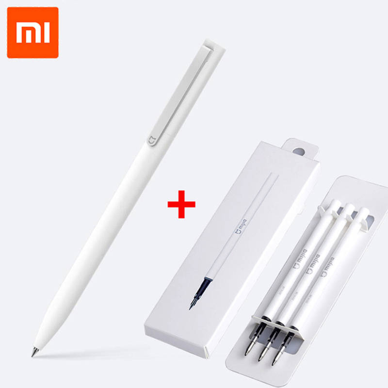 Оригинальный mijia знак пера 9.5 мм Xiaomi Подписание Pen premec гладкой Швейцарии пополнения mikuni Японии чернил добавить mijia ручка черный вместимость