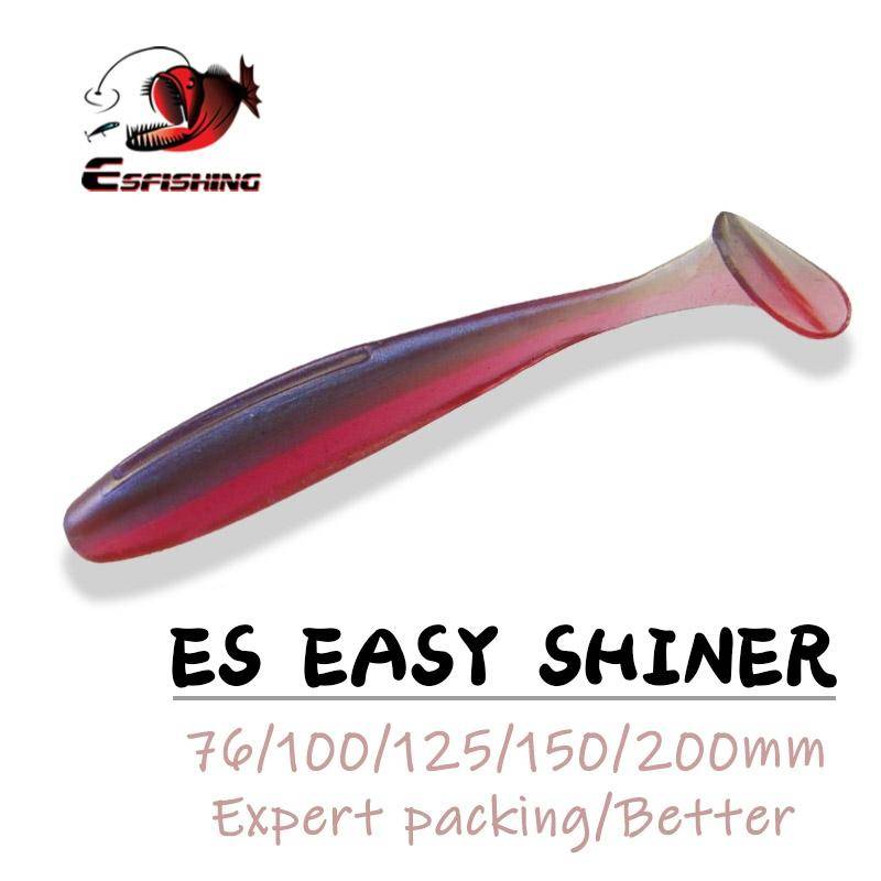 Рыболовная приманка ESFISHING, мягкие приманки Es Easy Shiner, 50 мм, 76, 100, 125, 180 мм, большие приманки для форели, приманки Crankbait, искусственные приманки