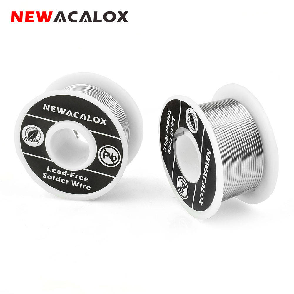 Проволочная катушка NEWACALOX, 2 шт./компл., 1 мм, Новый сварочный Железный провод, катушка 100 г/3,5 унций, Оловянная свинцовая леска, флюс 2.0%, серебряный Проволочный припой 55*29 мм для пайки