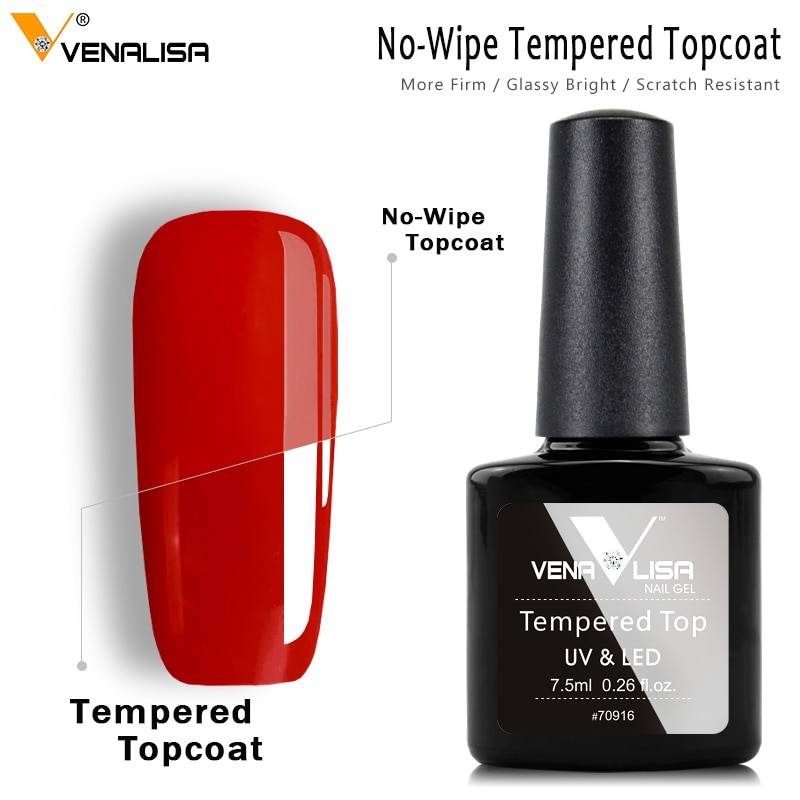 #70916 Venalisa дизайн ногтей макияж супер-гибкий Блестящий долговечный блеск без протирания закаленное ударопрочное стекло topcoat
