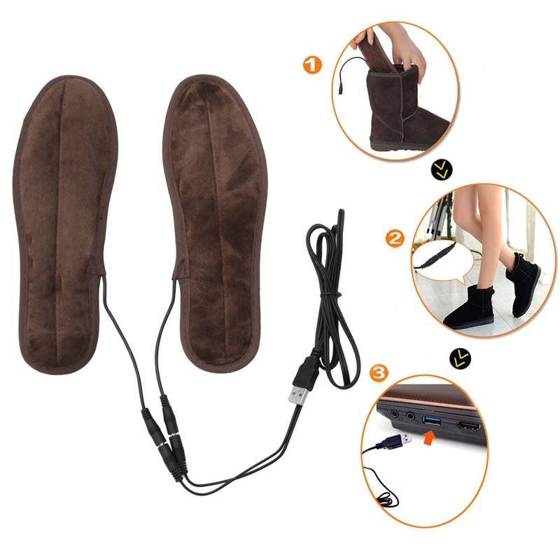 THINKTHENDO Новый USB Электрический питание Плюшевые Мех животных отопление стельки зима утепленная одежда обувь