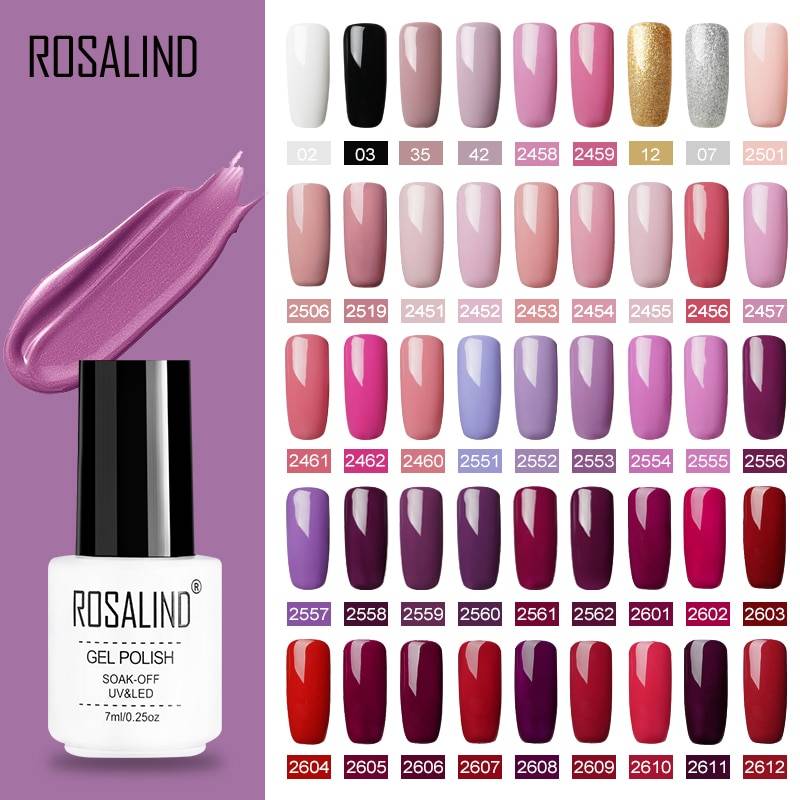 Набор гель-лака ROSALIND UV Vernis Полупостоянный праймер верхнее покрытие 7 мл поли гель лак для ногтей, маникюр гель лак PolishesNails