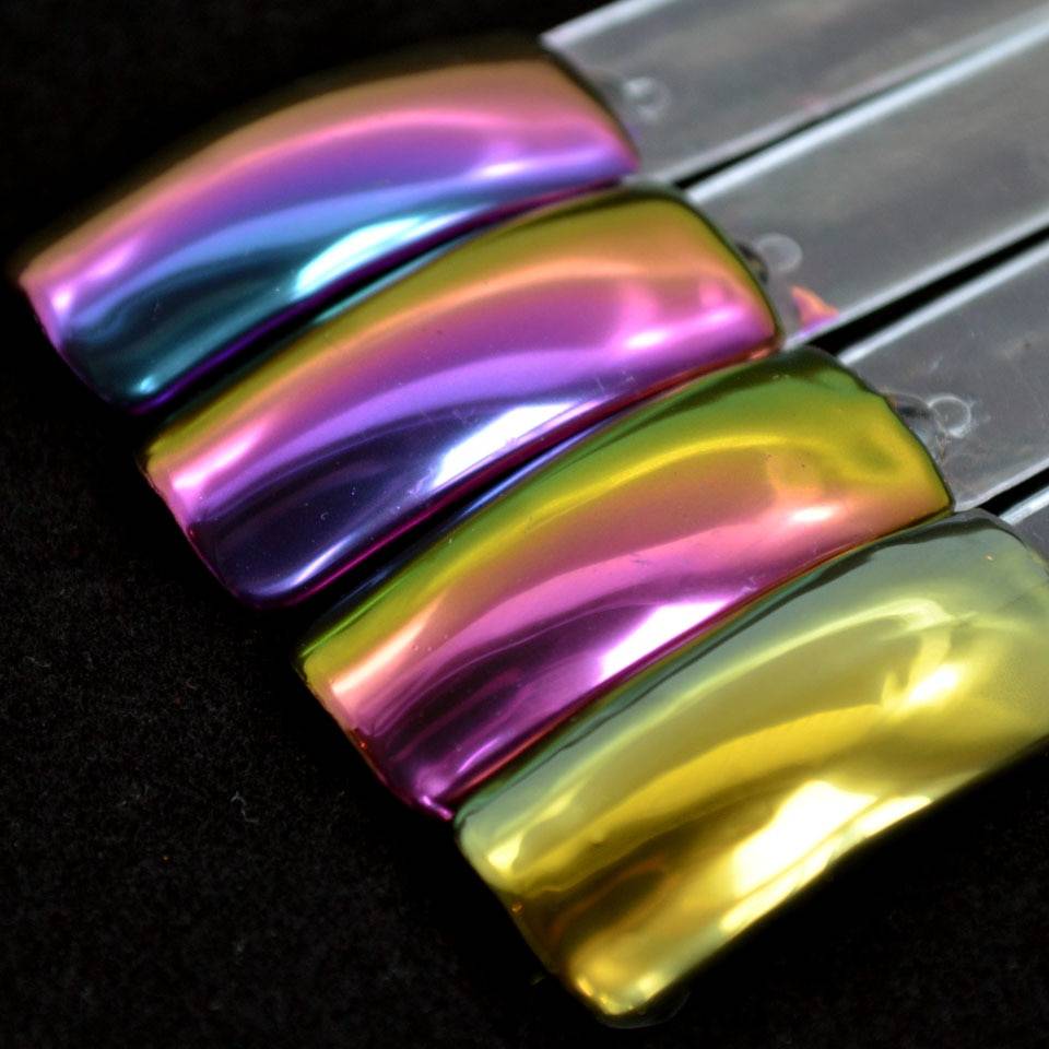 Хамелеон пигмент Duochrome зеркальный порошковый хромированный пигмент Единорог пудра хамелеон ногтей пыли цвет мелкие блестки для ногтей хром SF2015