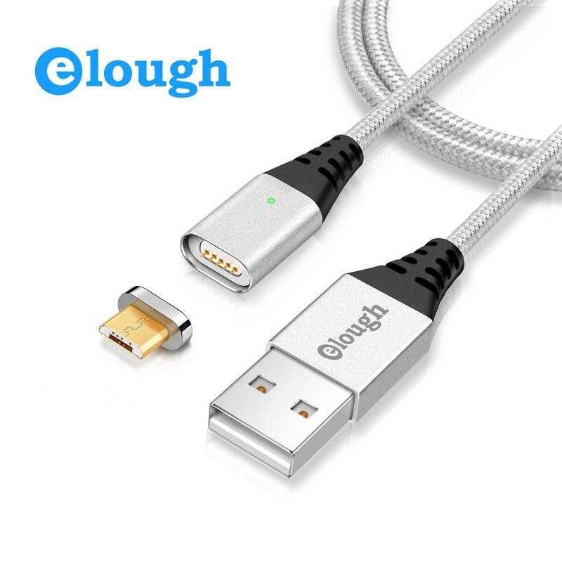 Elough E06 Micro USB Магнитный кабель для huawei Android мобильного телефона заряда Новый плетеный нейлоновый Microusb магнит Зарядное устройство кабель провод