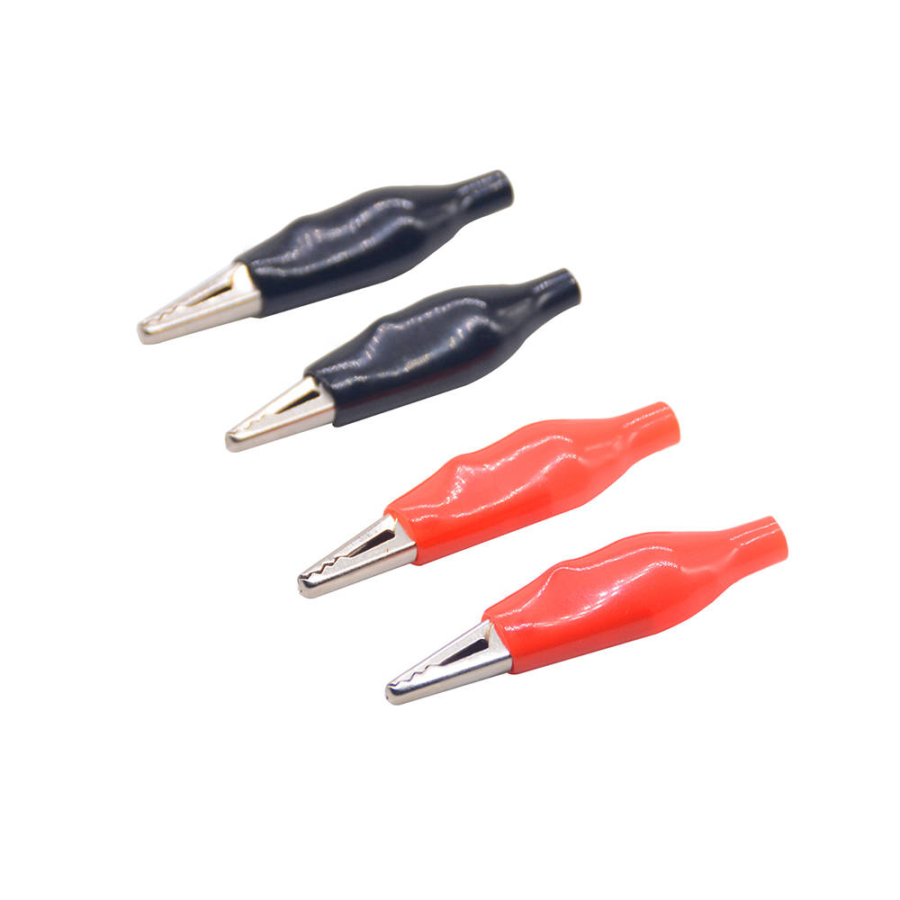 10 шт./лот, небольшие изоляционные ботинки, металлический зажим для аллигатора, Электрический тест 28 мм, свинцовый цветной маленький крокодил, случайный цвет