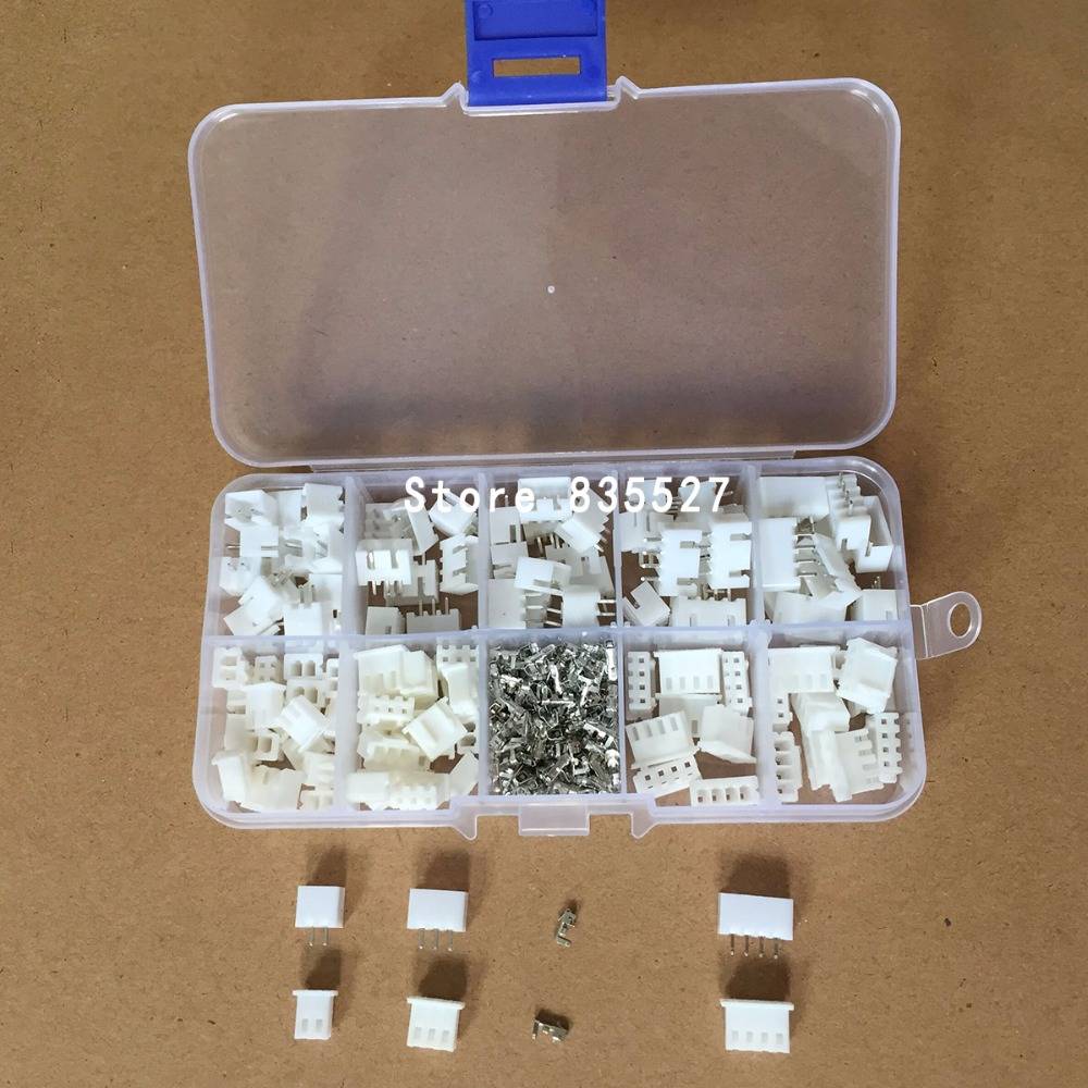 320 шт./лот, комплект из 60 комплектов/коробок, 2,54 мм, XH2.54, 2 p, 3 p, 4-контактный разъем, вилка + прямая игла + Клеммная розетка, адаптер провода Y A S