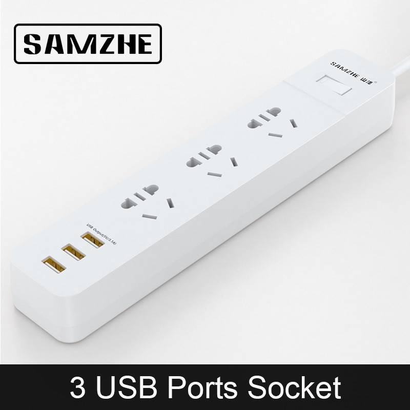 SAMZHE разъем питания портативный адаптер с 3 usb-портами многофункциональная электроника для умного дома