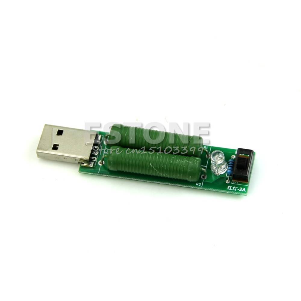 1 шт. USB мини разряда интерфейс нагрузочный резистор с переключателем 2A 1A зеленый Прямая поставка