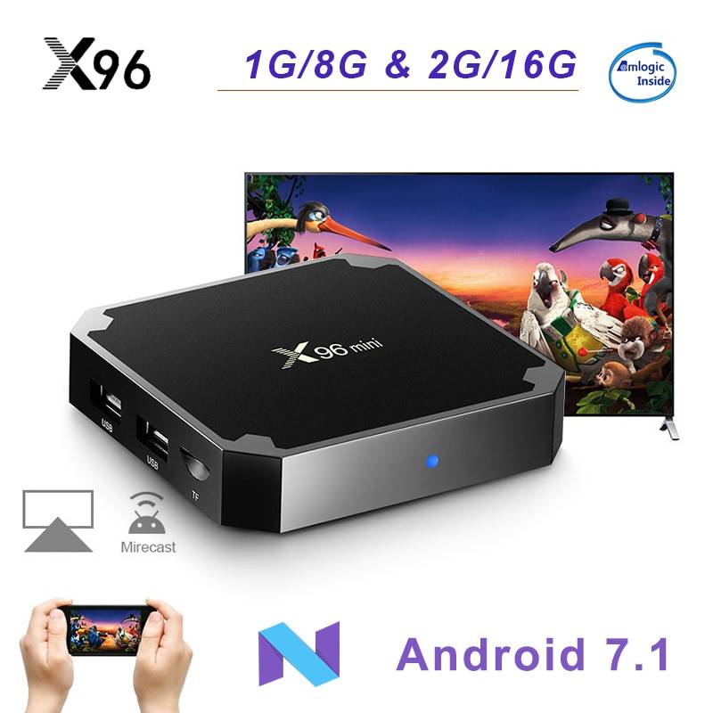 X96 Мини Android 7,1 2 Гб 16 Гб Smart tv BOX Amlogic S905W четырехъядерный WiFi 2,4 ГГц X96mini набор верхней коробки 4 к HD приставка