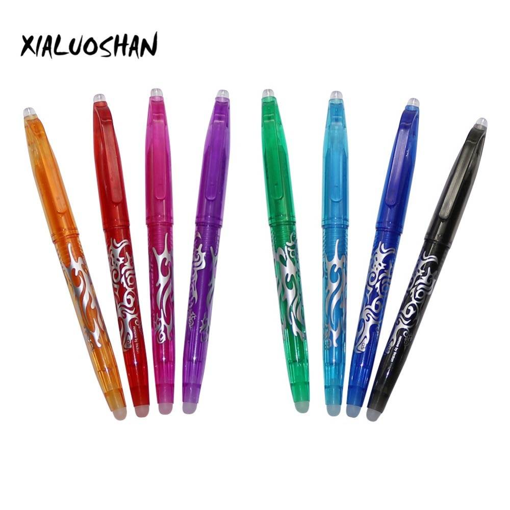 1 шт.. Новая 0,5 мм стираемая ручка 5 шт. заправки цвет ful 8 цветов креативные инструменты для рисования студенческие письменные инструменты офисные канцелярские принадлежности