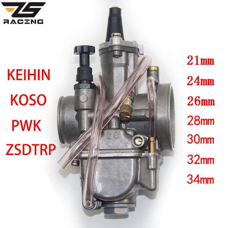 Универсальный карбюратор Keihin PWK OKO для мотоциклов ZS Racing 2T, 4T, 21, 24, 26, 28, 30, 32, 34 мм