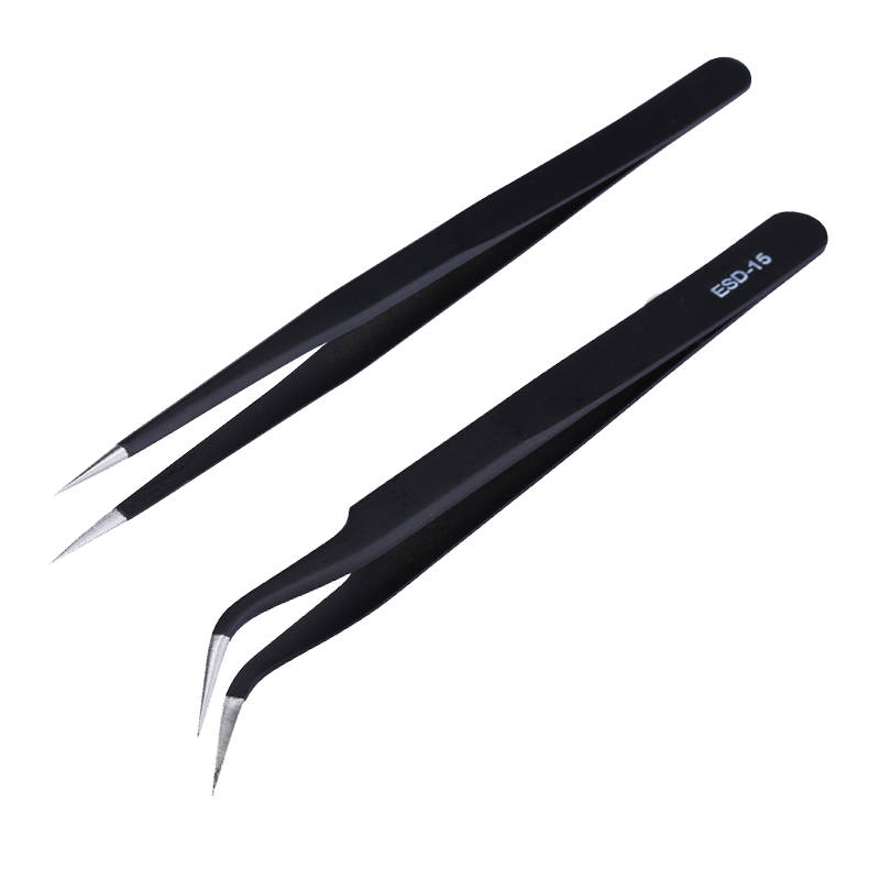 2 шт./лот Антистатическая Точность Пинцет Набор Пинцет из нержавеющей стали ESD пинцет ремонт электроники инструменты