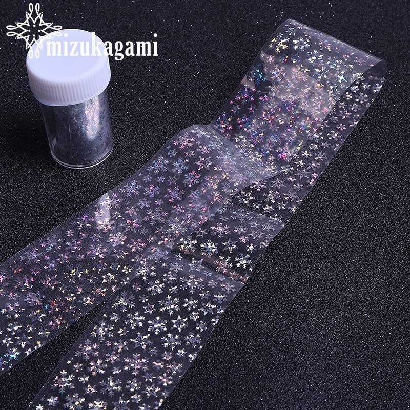 1 шт./лот, Прозрачные лазерные пластмассы, полностью наклеивающиеся наклейки, УФ-гель, Рождественская бумага со снежинами и звездным небом для ювелирных изделий своими руками