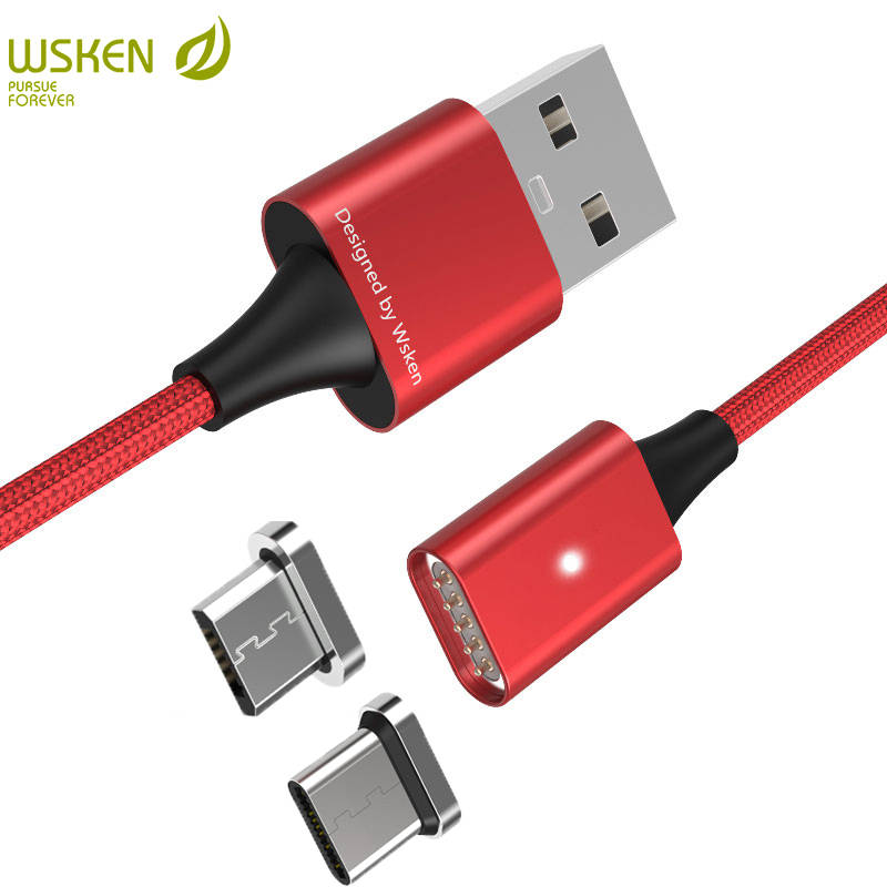 WSKEN Lite1 Магнитный кабель USB быстрая зарядка Micro Тип usb C кабель для samsung huawei Магнитная Зарядное устройство USB кабель USB C тип-c1M