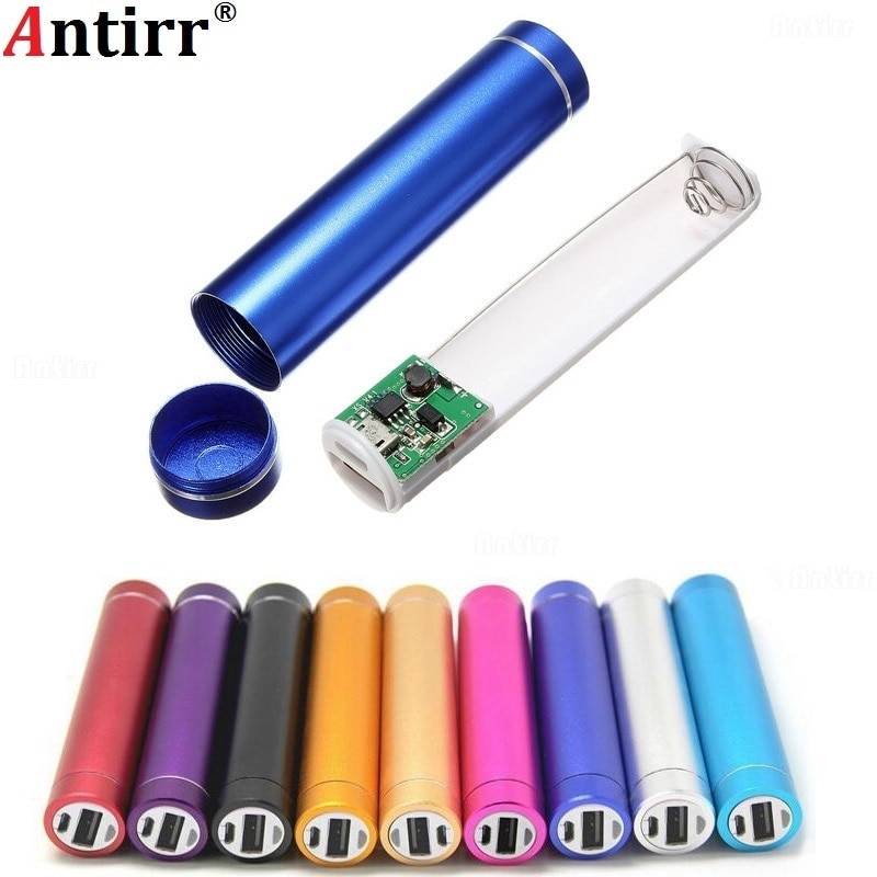 Металлический внешний аккумулятор DIY Kit чехол для хранения коробка Бесплатный сварочный костюм 1X18650 батарея 5V 1A USB Внешнее зарядное устройство для телефона xiaomi samsung